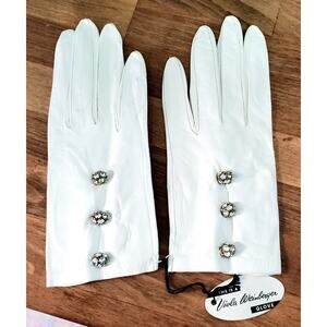 Vintage Ladies Kid Gloves Size 7 VIOLA WEINBERGER with Tags Made in Italy (ES 2)